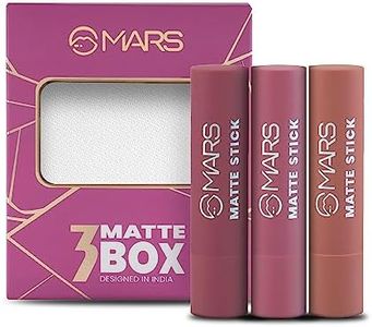 MARS Matte Box Set of 3 Lipsticks for Women | Pack of 3 Lipsticks | Matte Finish, Highly Pigmented | Smooth Glide & Long-Lasting| No Frequent Touch-ups (3x3.2 gm) (02-Peaches & Nudes)