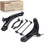 A-Premium 6Pcs Front Suspension Kit, Lower Control Arm w/Ball Joint, Sway Bar Link, Outer Tie Rod End Compatible with Nissan Rogue 2008-2013, Rogue Select 2014-2015