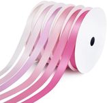 Yardinys Satin Ribbon 3/8 Inch Fabric Ribbon, Pink Ribbon Assortment Double Faced Ribbon for Gift Wrapping Flower Bouquet Wedding Party Decoration Hair Bows DIY Crafts- 10 Yards/Roll, Total 60Yds