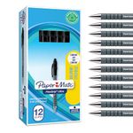 Paper Mate Flexgrip Ultra Retractable Ballpoint Pens | Medium Point (1.0mm) | Handwriting Pens & Stationery Supplies | Black Pen Set | 12 Count