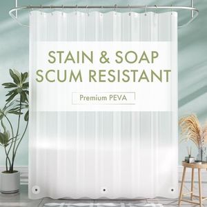 AmazerBath Shower Liner, 72x78 Plastic Frosted Shower Curtain Liner, PEVA Cute Shower Curtain Liner, Waterproof Vinyl Shower Curtain Liner with 3 Magnets, Lightweight Shower Curtains for Bathroom