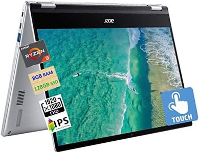 Acer 2023 Newest Spin 514 2-in-1 Convertible Chromebook,AMD Ryzen 3 3250C (Up to 3.5GHz),14/'' FHD IPS Touchscreen,8GB RAM,128GB eMMC,WiFi,Backlit Keyboard,12+ Hours,Chrome OS +MarxsolCables,Silver