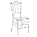 Malabar Trading Company Acrylic Chiavari Chair | Crystal Stacking Napoleon Chair (Pack of 4) with Detachable Cushion | Transparent Acrylic Chair (4 Chairs + Cushions)