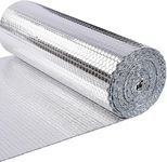 Double Reflective Insulation Roll, 15.7*196.8 Inch Double Aluminum Foil Bubble Thermal Heat Radiant Barrier for Window, Garage Door, Roof, Car, Keep Warm in Winter (Silver, 15.7*196.8)