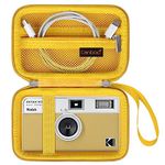 Canboc Carrying Travel Case for Kodak EKTAR H35/ M35/ H35N/ F9/ M38 Half Frame Film Camera, Point and Shoot Camera Bag, Zipper Mesh Pocket fits Film, Batteries, USB Cable, Yellow (Case Only)