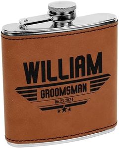 Personalized Groomsmen Flask Gifts - 6 oz Engraved Groomsmen Flask - Custom Groomsman Gift -Personalized Wedding Flask - Groomsman Proposal - Personalized Wedding Favors - 4 Colors & 9 Designs