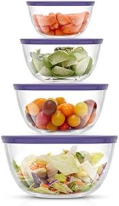 JoyJolt Kitchen Mixing Bowls - 8pc Glass Bowls with Lids Set – Neat Nesting Bowls - Large Mixing Bowl Set Batter Bowl - Cooking Bowls - Storage Bowls with Lids and Big Salad Bowl with BPA-Free Lids