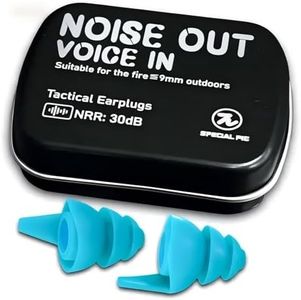 Shooting Ear Plugs with Impulse Noise Reduction, 30 dB NRR Filtered Hearing Protection - Silicone & Reusable Ear Plugs for Outdoor Shooting, Firing Range & Hunting, Blue