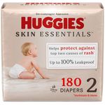 Huggies Size 2 Diapers, Skin Essentials Baby Diapers, Size 2 (12-18 lbs), 180 Count (3 Packs of 60)