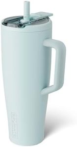 BrüMate Era Flip 40oz Tumbler with 100% Leakproof Covered Straw Lid | Hygienic Covered Straw | Insulated Stainless Steel Water Bottle with Handle | Cup Holder Friendly | BPA-Free (Blue Agave)