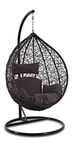 Jhula King Hanging Swing Chair with Syand & Cushion & Hook/Color Black for 1 Outdoor/Indoor/Balcony/Garden/Patio (Poly Nylon)