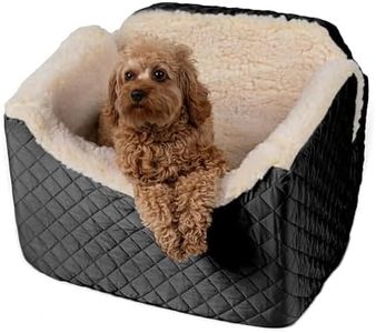 Snoozer Dog Car Seat, Lookout I Dog Booster Car Seat for Small Dogs Under 25lbs, Size: Medium, Fabric: Black Quilted, Pet Car Seat to Alleviate Car Sickness for Dogs, Removable Machine Washable Cover