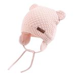 DRESHOW Baby Hat Cute Bear Toddler Earflap Beanie Warm for Fall Winter, Pink, Size- 2-3 Years/ Large