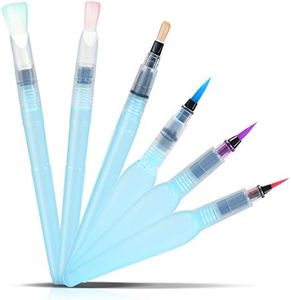 Kesote 6 Pcs Pinceau Aquarelle Reserve d'eau, Pinceau Reservoir Eau, Peinture d'eau Brosse, Blue