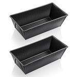 Grizzly Bread Baking Tin, Set of 2 x 2Lb Loaf Tins 10 Inch (25x11.5 cm), Non-Stick Carbon Steel Pan, Bread and Cake Mould