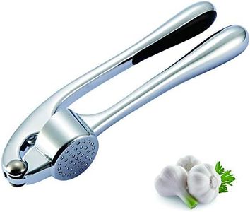 Garlic Press Garlic Crusher, Crush Garlic & Ginger with Ease (Peel On), Zinc Alloy Small Kitchen Utensils Gadgets, Super Easy to Clean (Dishwasher Safe), Rust-Proof (Silver)， 6.7 x 1.5 in