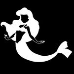 Bargain Max Decals - Mermaid Little Girl Sticker Decal Notebook Car Laptop 4" (White)