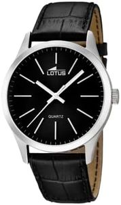 Lotus Reloj Hombre 15961/3 Minimalist Caja de Acero Inoxidable 316l Plateado Correa de Cuero Negro