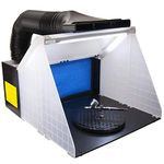 HaoSheng NEW Black Model - Portable airbrush spray booth & extractor E420 DCLK Extraction Hose & LED LIGHTS