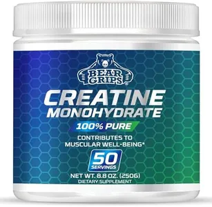 Bear Grips Pure Creatine Monohydrate Powder, 50 Servings of Instantized Creatine, 5,000 MG or 5G Micronized, Creatine for Women, Clean Creatine Powder Men (50 Servings (Pack of 1))