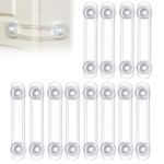 Baby Safety Cupboard Locks, 12 Packs Child Cabinets Safety Lock Baby Proofing for Toilet, Draw，Refrigerator, Ovens Transparent