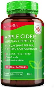 Aceto di Sidro di Mele Complex - 60 capsule vegan - Integratore alimentare Aceto di Mele, Dosaggio giornaliero 1033 mg - Con Pepe di Caienna, Curcuma e Radice di Zenzero - Prodotto da Nutravita