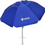 AMMSUN portable Outdoor patio Beach Umbrella with sand anchor tilt and Carry Bag UV50+ for Outdoor Patio,sport,pool,Garden (Blue, 7ft)