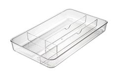 INKULTURE Acrylic Cutlery Tray Drawers Organizer For Kitchen, Cosmetic Tray For Dressing Table Makeup Organiser (Large)