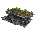 UGAOO Reusable Seedling Tray - Pack of 3 (Black, 50 Holes/Tray) | Durable Plastic Germination Trays with Drainage Holes | Ideal for Seed Starting, Greenhouse, and Indoor Gardening