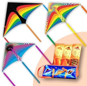 ORGCLDKT Rainbow Cruiser Delta Kite - 3 pcs Series Collection with Carry Bag, Connect and Fly, Triple Your Thrills and Excitment. Ideal for Beach, Adult Kite, Professional Kite,Stunt Kite.