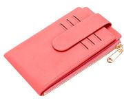 VOGARD RFID PU Leather Card Holder Wallet for Women Slim Wallets Bifold Multi Card Case Zipper Coin Purse (Pink)…