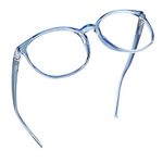 LifeArt Blue Light Blocking Glasses, Computer Reading Glasses, Gaming Glasses, TV Glasses for Women Men, Anti Glare (Clear Blue, No Magnification)