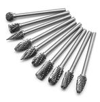 uptodateproducts 10PCS Shank 3mm Head 6mm Tungsten Carbide Rotary Burrs Files CNC Molds Accessories for Metalworking Polishing Electric Grinder