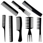 GAOHUI 8PCS Hairdressing Comb Set, Hair Styling Pro Kit, Professional Barber Salon Gift Set, Hair Care Comb Portable Set, Anti Static Coarse Fine Toothed Tail Teasing Waves Pick,for Men Women combs