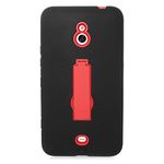 Eagle Cell Nokia Lumia 1320 Hybrid Skin Case with Stand - Retail Packaging - Black/Red