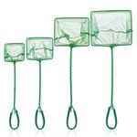 Tugaizi Aquarium Fish Net Fine Quick Catch Mesh Nylon Fishing Catch Nets with Plastic Handle - Green (3in, 4in,5in, 6in)