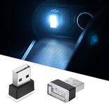 OSIRCAI 2Pcs USB LED Atmosphere Lights Mini Car Interior Accessories Ambient Lamp Universal, Mini USB LED Decoration Night Light, USB Night Light for All Car Interiors (ice Blue)