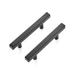 Ravinte 30 Pack 5 inch Square Cabinet Pulls Matte Black Stainless Steel Kitchen Drawer Pulls Cabinet Handles 5”Length, 3” Hole Center