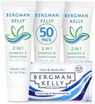 BERGMAN KELLY Rectangle Soap Bars, 2in1 Shampoo & Conditioner 2-Piece Set (White Tea, 0.5 oz each, 100 pc), Delight Your Guests with Revitalizing & Refreshing Sanitary Toiletries & Hotel Amenities