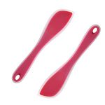 P Plus Fire Silicone Spatula and Scraper, Cream Spatula, Cake Icing Spatula, Non-Stick Heat Resistant Mixing Spatula, Kitchen Spatula, Cooking Spatula, Pastry Scraper, Bowl Scraper (Set of 2, Pink)