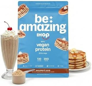 BE AMAZING Vegan Protein Powder, IHOP Pancakes & Syrups, 20g Plant Based Pea Protein, Prebiotic Fiber, Low Carb, Dairy Free, Gluten Free, Soy Free, No Added Sugar, 25 Servings