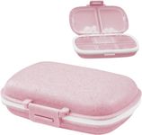 COZY nose - Pill Medicine Organizer Storage Box with 8 Compartments - Moisture Proof, Made of Food Grade Cereal Fiber, BPA free Wheat Straw Material, Ideal for Travel, Pocket, Purse, Daily Pill Case, Portable Medicine Vitamin Holder Container - 1 Pc (Pink)