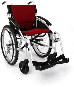 All Terrain, Lightweight, Folding, Manual Self Propelled Aluminium Wheelchair, 24 Inch Mountain Bike Style Pneumatic Tyres, Easy Compact Folding Black Frame, Weighs Just 12.5kg, 18 inch Seat