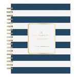 Day Designer for Blue Sky 2024 Daily and Monthly Planner, 8" x 10", Frosted Cover, Wirebound, Navy Stripe (142098-24)