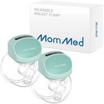 Mommed Breast Pump Hands Free, Double Wearable Breast Pump with 3 Modes & 9 Levels, Leak-Proof Design,24mm Portable Electric Breast Pump with Efficient Pump Motor, 17/19/21mm Flange Inserts(Green)