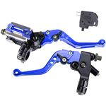 MoreJieka Universal Motorcycle 7/8" 22mm Handlebar Brake Master Cylinder Clutch Lever CNC Left & Right Set Compatible with Harley Honda Kawasaki Suzuki Yamaha (Blue)