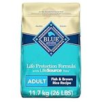 Blue Buffalo Life Protection Formula Adult Dog Food – Natural Dry Dog Food for Adult Dogs – Fish and Brown Rice 11.7kg Bag