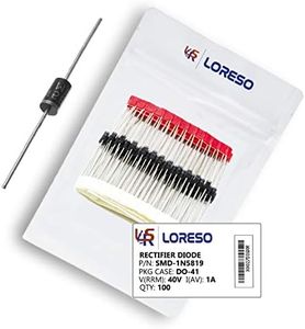 LORESO 1N5819 Diode, Pack of 100 - Schottky Barrier Rectifier Diodes Axial 5819 1N5819 40V 1.0A DO-41 1.0 Amp 40 Volt