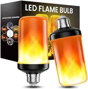 hyrion LED Flame Light Bulbs, 4 Modes Flickering Light Bulbs with Upside Down Effect, E26 Base Flame Fire Lights Bulb for Halloween Christmas Decor Porch Outdoor Indoor Home (2 Pack)
