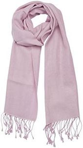 Cashmere Boutique Women Pashmina Scarf for Daily Wear, Wedding, Evening Party, and Winter Warm - 70% Cashmere and 30% Silk - Light Purple, 12" x 60"
